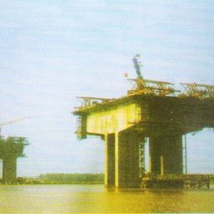 施工中的济南黄河二桥