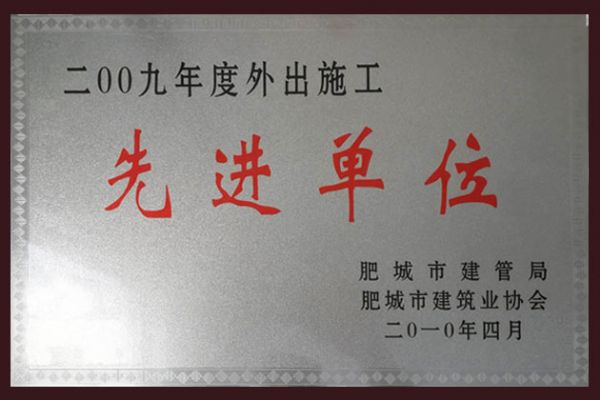 2009年度外出施工先进单位