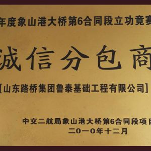 2010年度诚信分包商