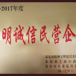 2016-2017年度文明诚信民营企业